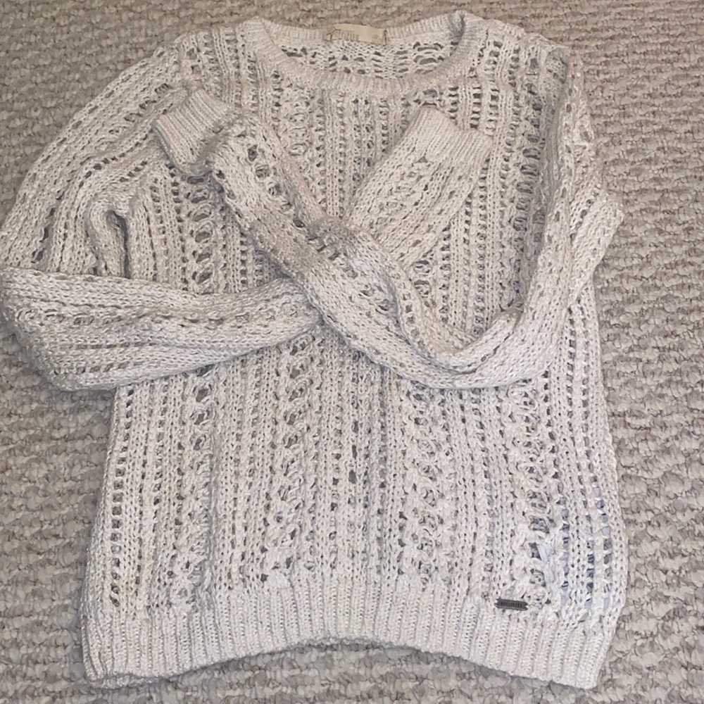 Hollister Cream Knit Sweater